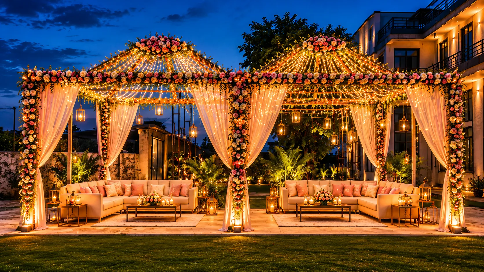 Marriage garden sofa seating for wedding celebrations in Sikar
